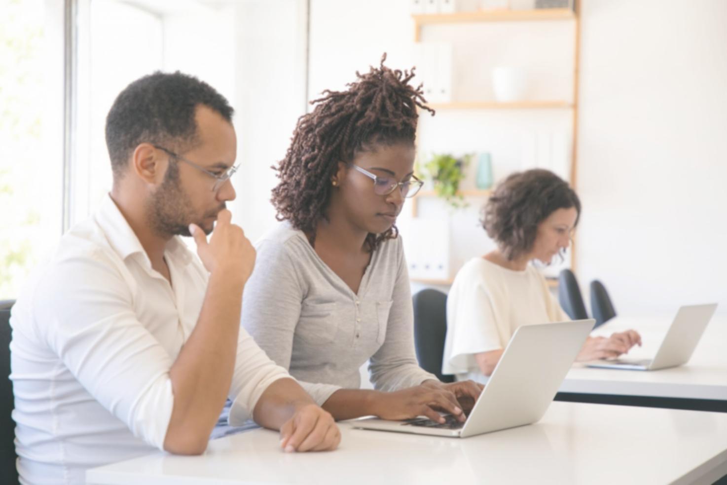 Financial analysis workspace with charts and data